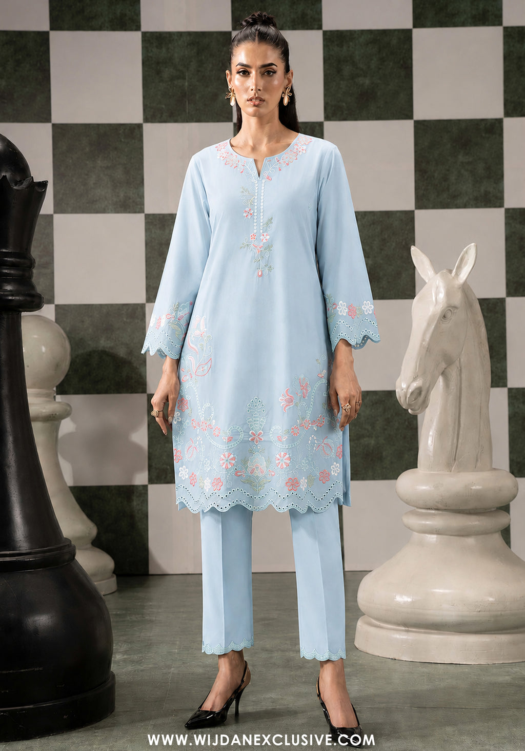 Allure by Wijdan | Stitched 2pc Embroidered Lawn Collection - 2026 (D-02)