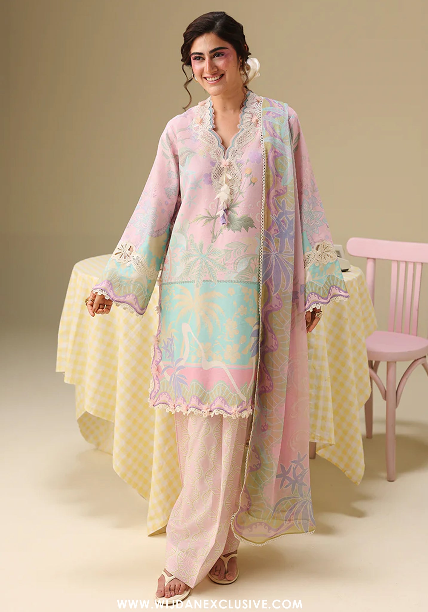 Soleil by Mushq | Unstitched Printed & Embroidered Lawn Collection - 2026 (HONEY PETAL)