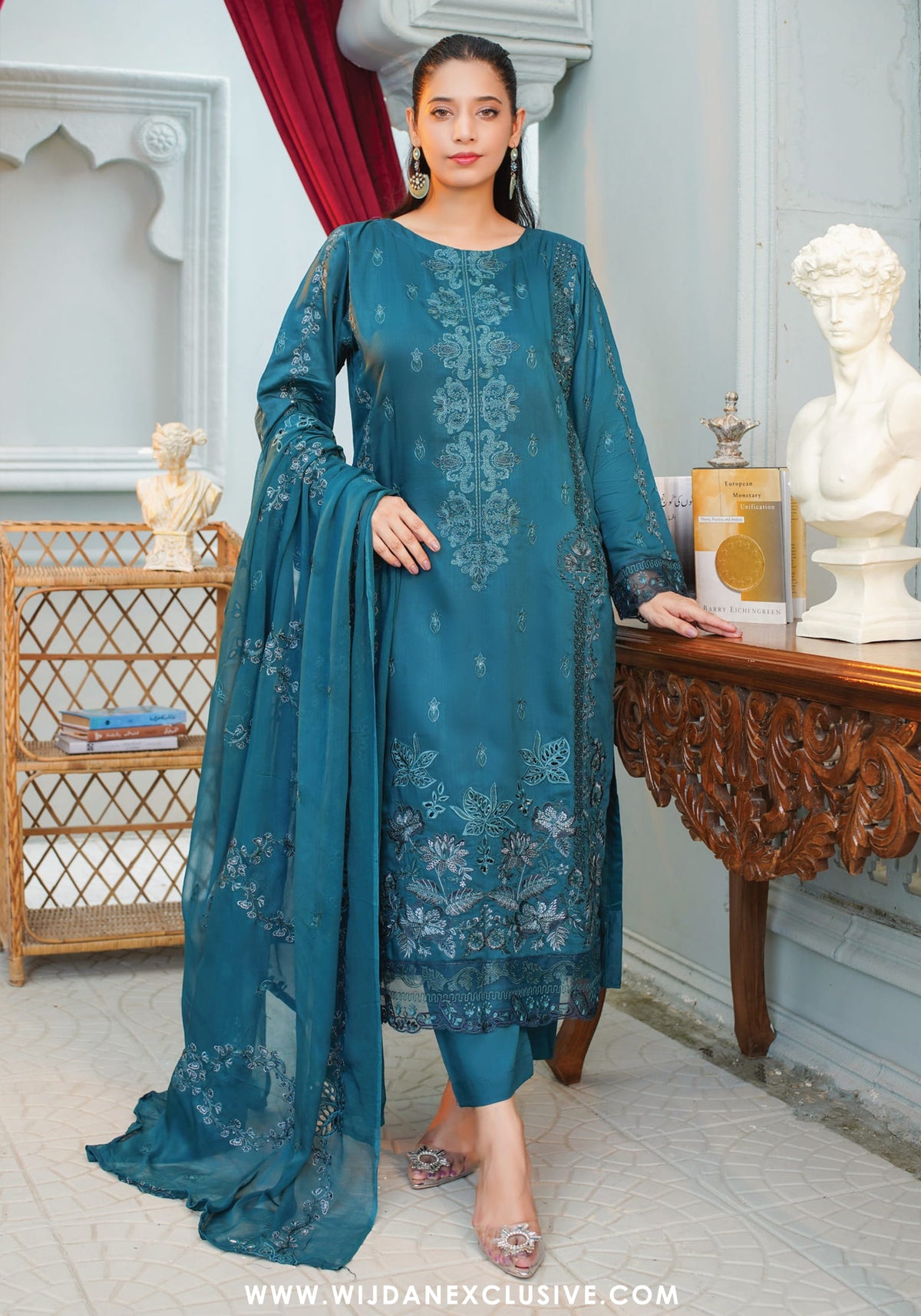 Marjjan Unstitched Silk Viscose Embroidered Collection - 2025 MV-284 (GREEN)