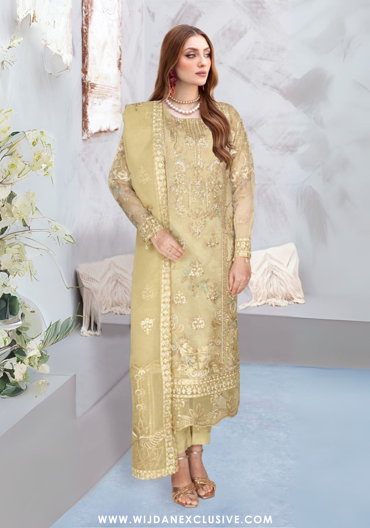 Ramsha Unstitched Embroidered Organza Collection - 2025 WA-421