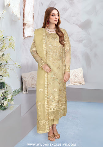 Ramsha Unstitched Embroidered Organza Collection - 2025 WA-421