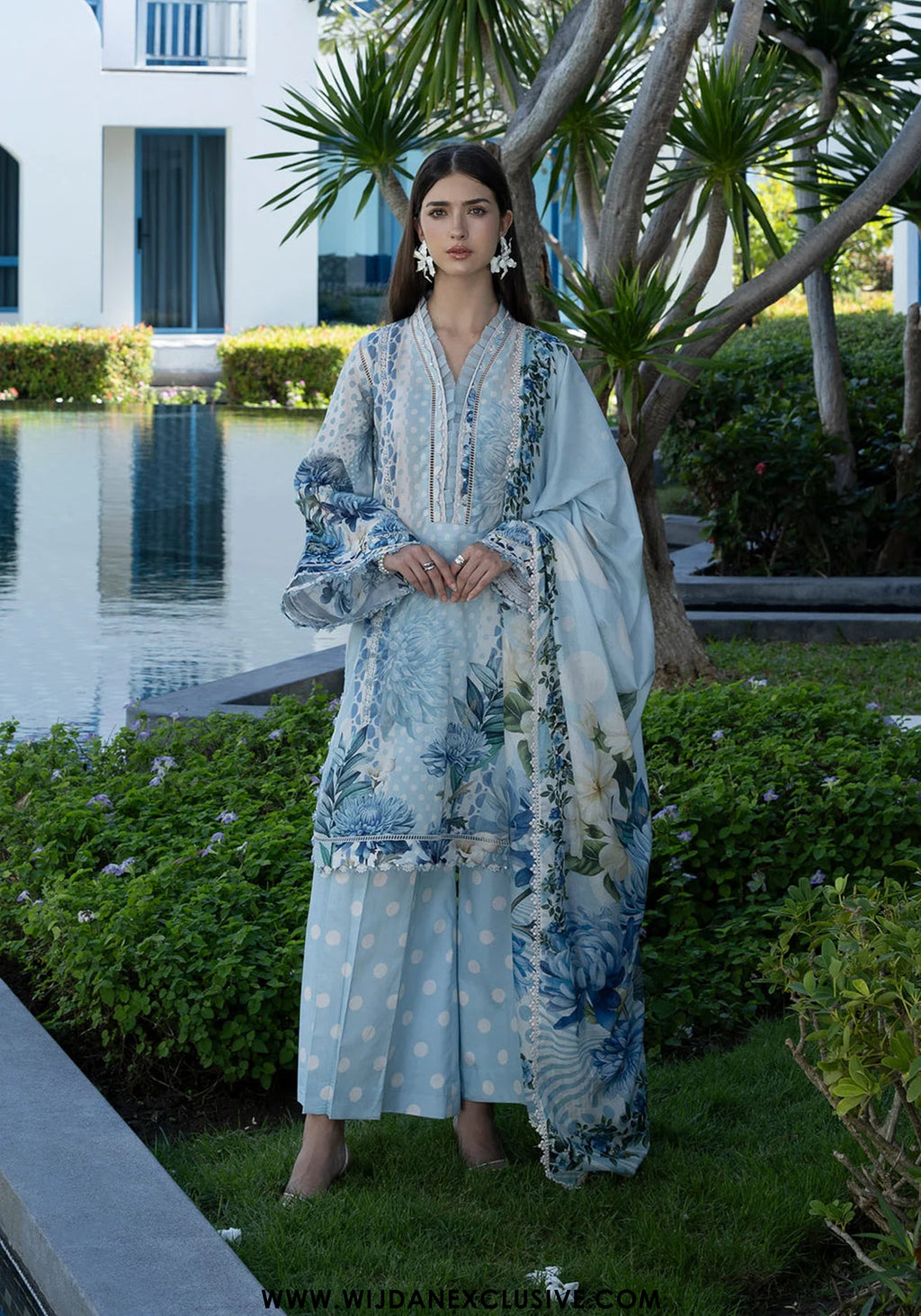 Santorini by Elaf | Unstitched Printed Lawn Collection - 2026 EPN-1A OCEAN PETALS