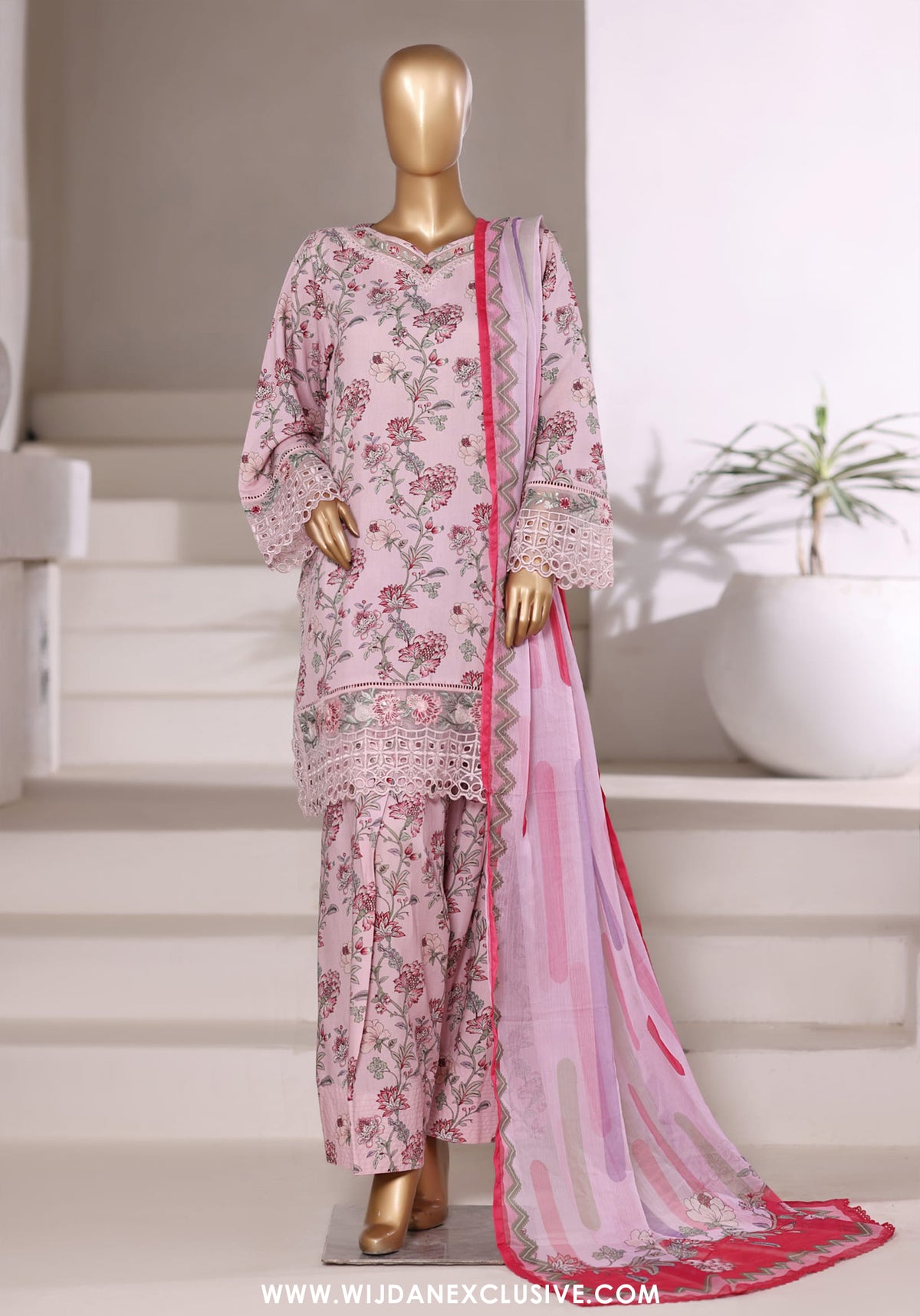 Malika by Sadabahar | Stitched Embroidered Viscose Collection - 2025 (PINK)