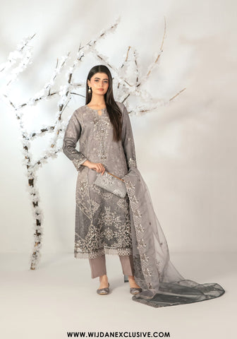 Ishq by Tawakkal | Semi-Stitched Embroidered Organza Complimentary Cluth & Khussa Collection - 2025 D-5134