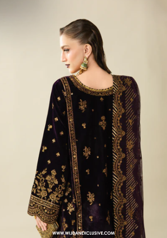 Makhmal Unstitched Embroidered Velvet Collection By Asim Jofa (D-02)