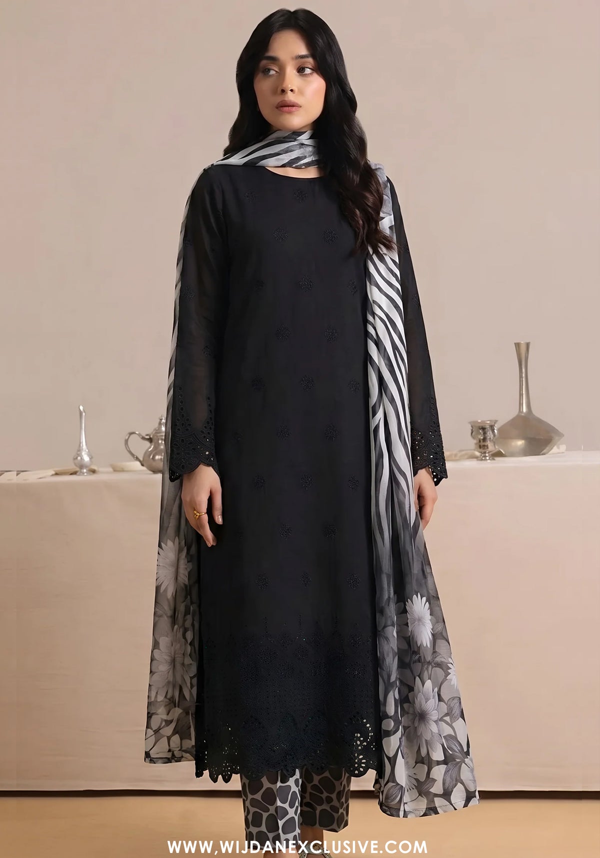 Jeem by  Amna  Khadija | Stitched Chikankari Lawn Collection - 2026 (D-02)