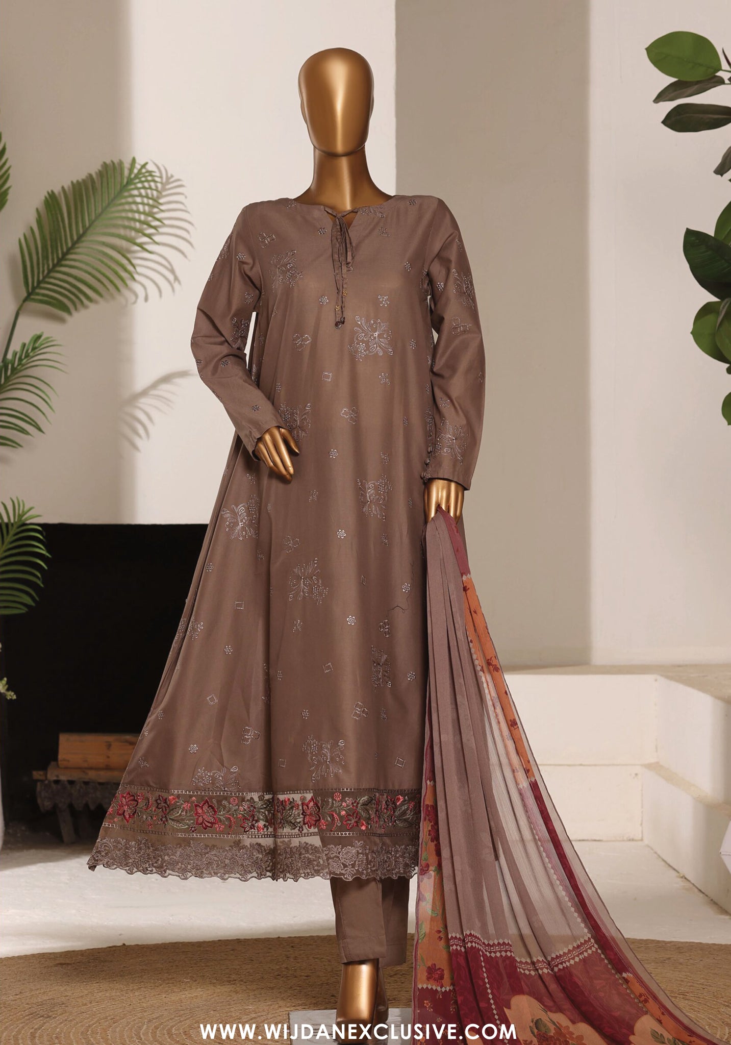 HZ Stitched Casuals Soft Embroidered Frock Collection – 2026 (D-02)