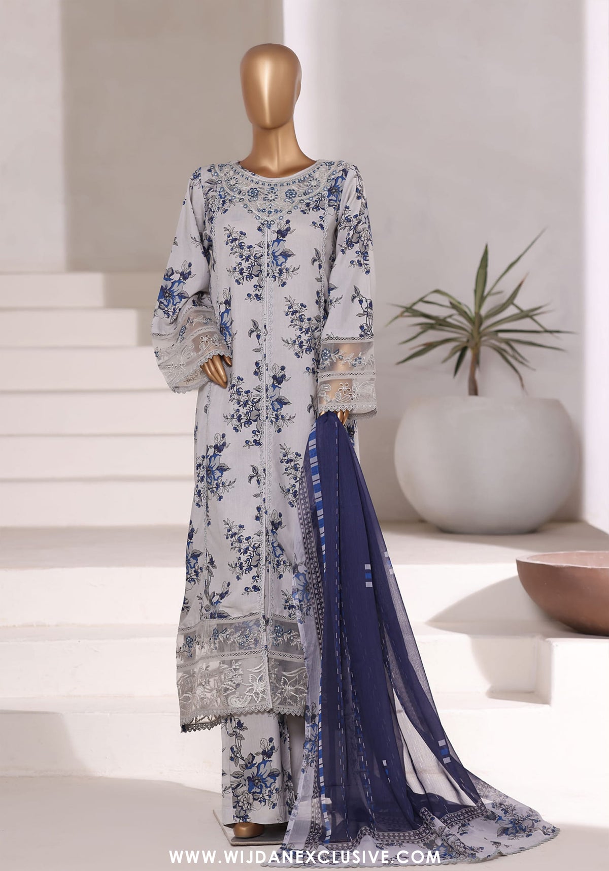 Sadabahar Stitched Festive Embroidered Viscose Collection - 2025 (ICE BLUE)