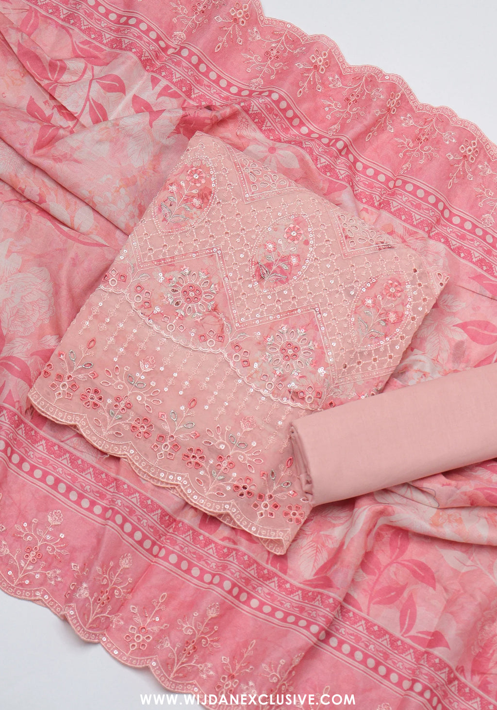 Bin Saeed Unstitched Embroidered Cambric Lawn Collection - 2026 (D-02)