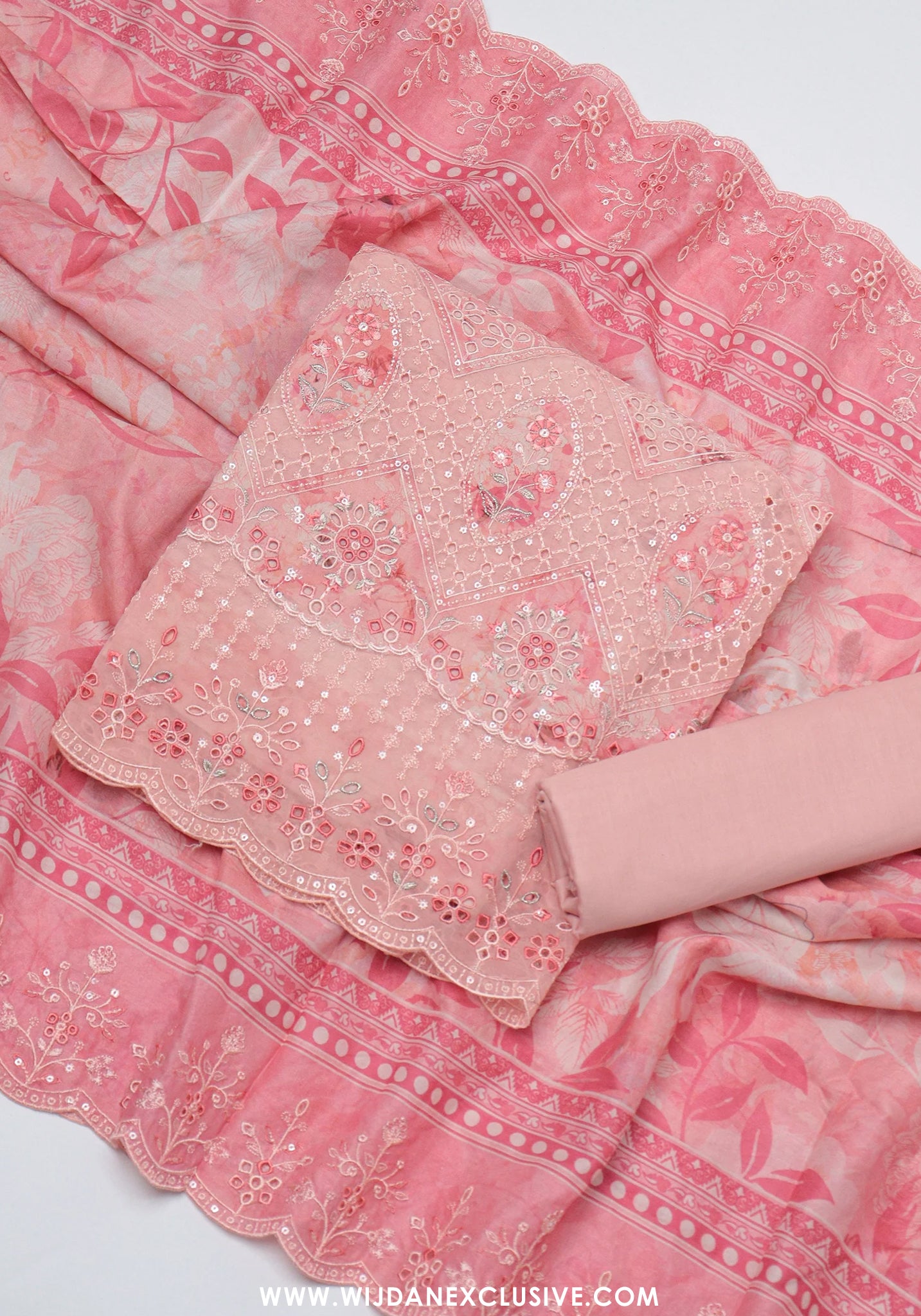 Bin Saeed Unstitched Embroidered Cambric Lawn Collection - 2026 (D-02)