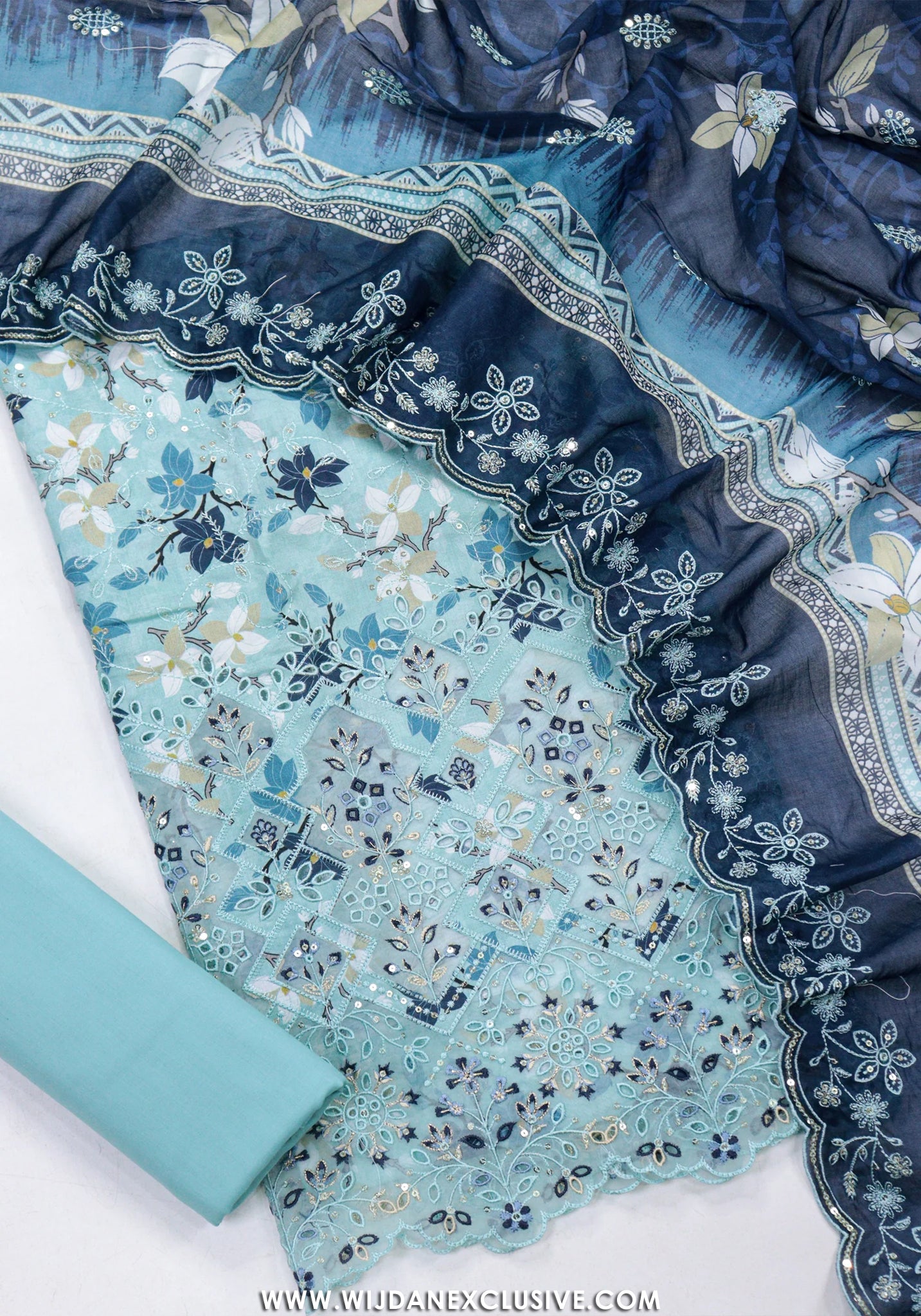 Bin Saeed Unstitched Embroidered Lawn Vol-I Collection - 2026 (BLUE)