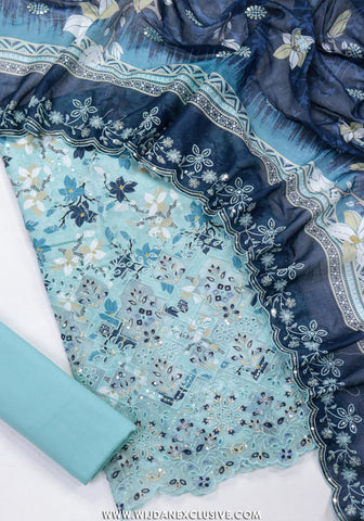 Bin Saeed Unstitched Embroidered Lawn Vol-I Collection - 2026 (BLUE)