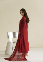 Vera Unstitched Embroidered Raw Silk Formal Edit'26 (LAAL CRIMSON)