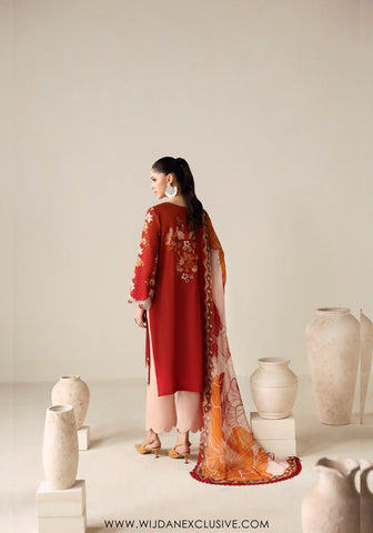 Zyrah by Naqsh | Unstitched Fall Winter Collection - 2025 LUST RED - 00188