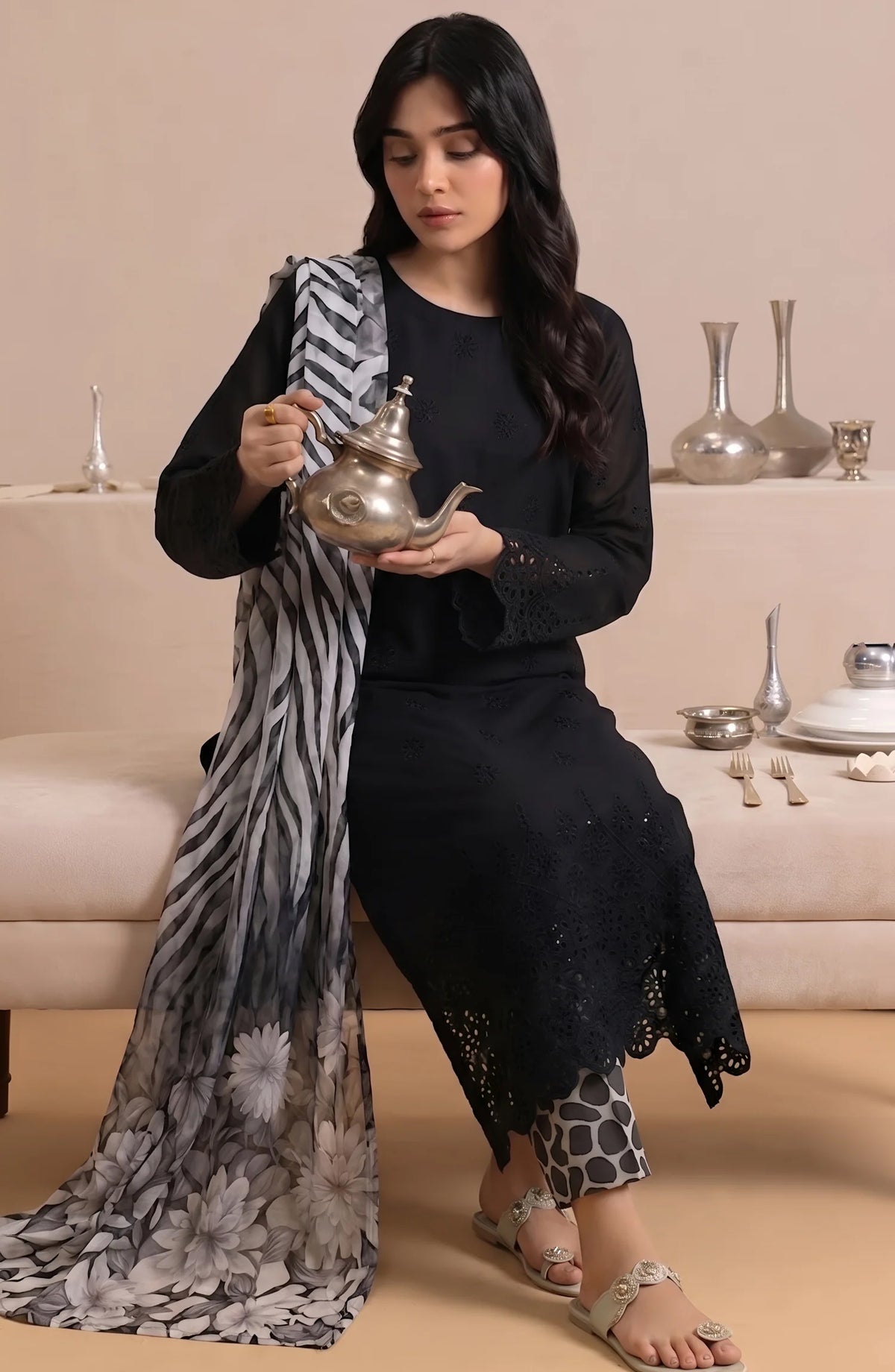 Jeem by  Amna  Khadija | Stitched Chikankari Lawn Collection - 2026 (D-02)