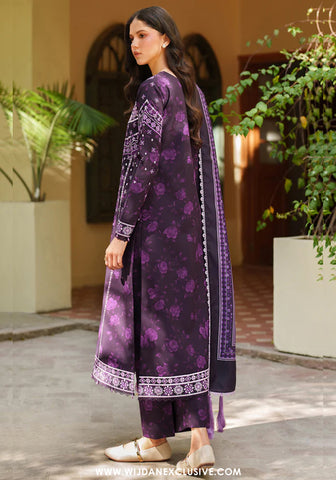 Meline by Farasha | Unstitched Premium Viscose Collection - 2025 (PLUM POWDER)