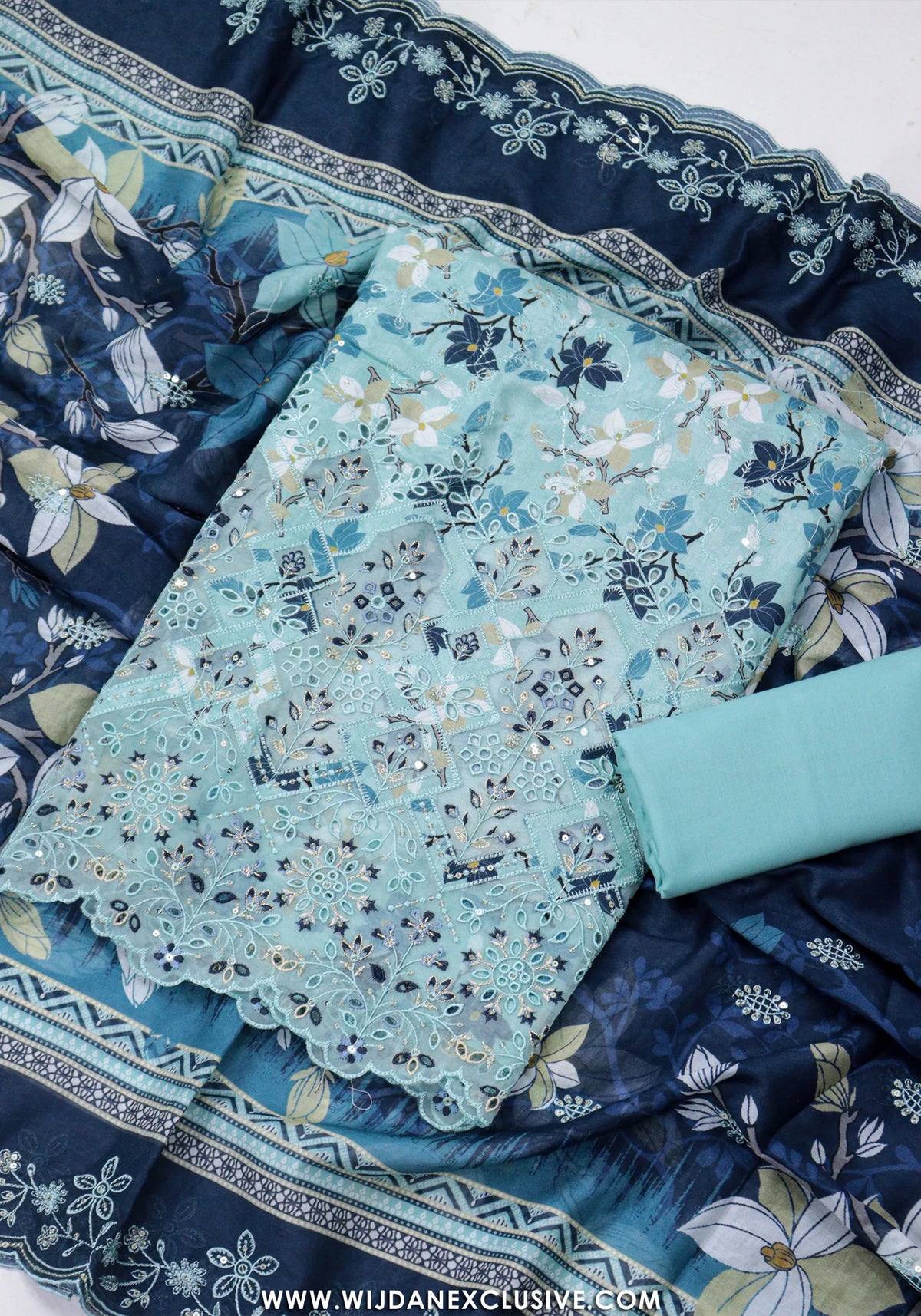 Bin Saeed Unstitched Embroidered Lawn Vol-I Collection - 2026 (BLUE)