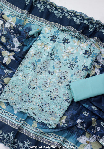 Bin Saeed Unstitched Embroidered Lawn Vol-I Collection - 2026 (BLUE)