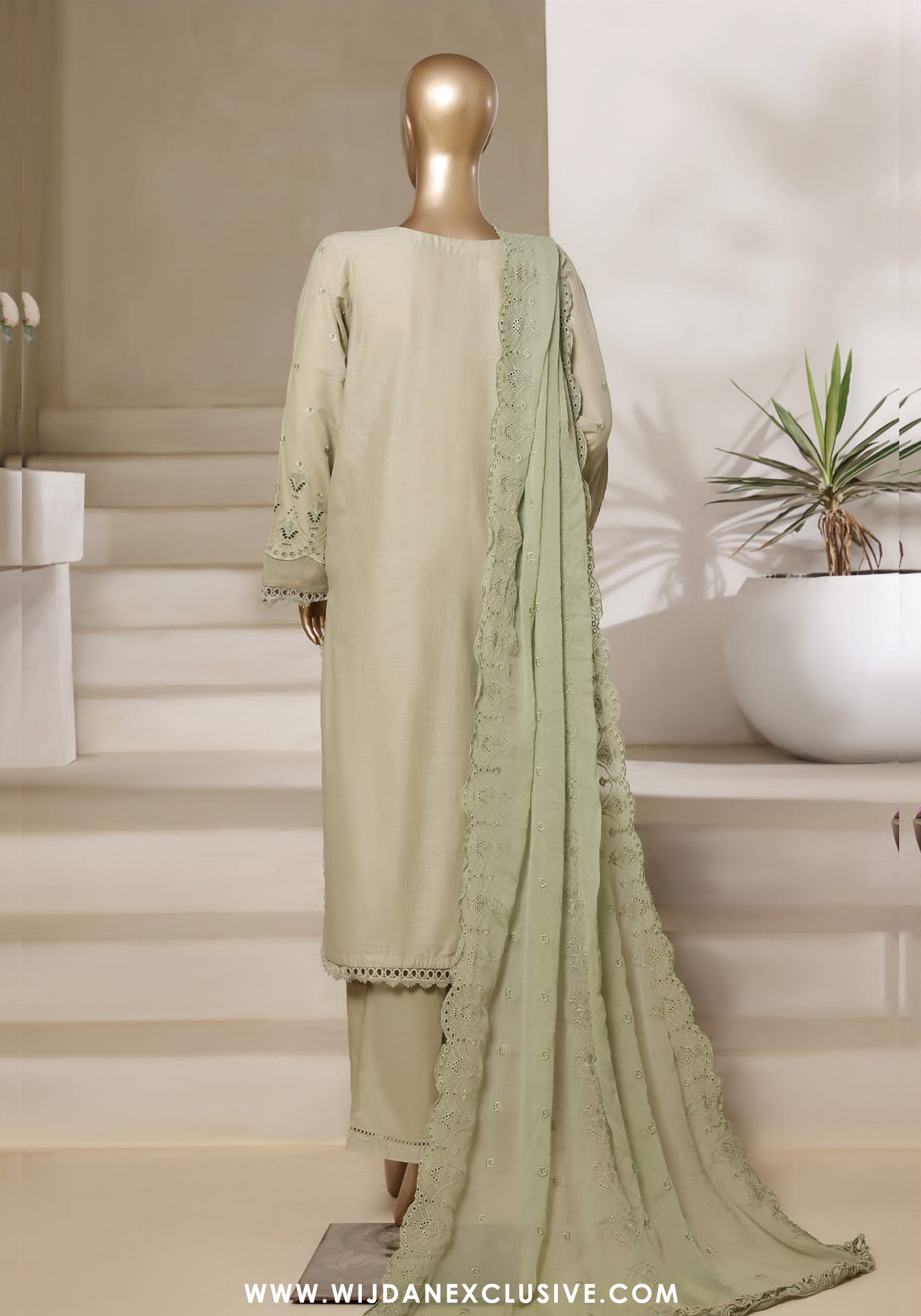 Sadabahar Stitched Luxury Embroidered Chikankari Collection - 2025 (Pista)