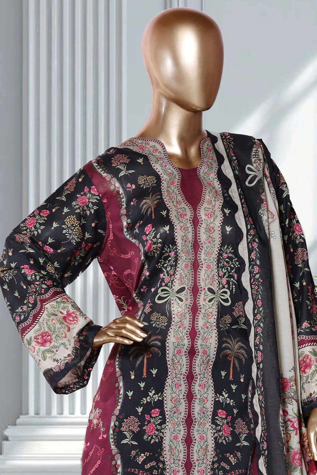 Bin Saeed Stitched Exclusive Printed Lawn Vol-V Collection - 2026 (D-02)