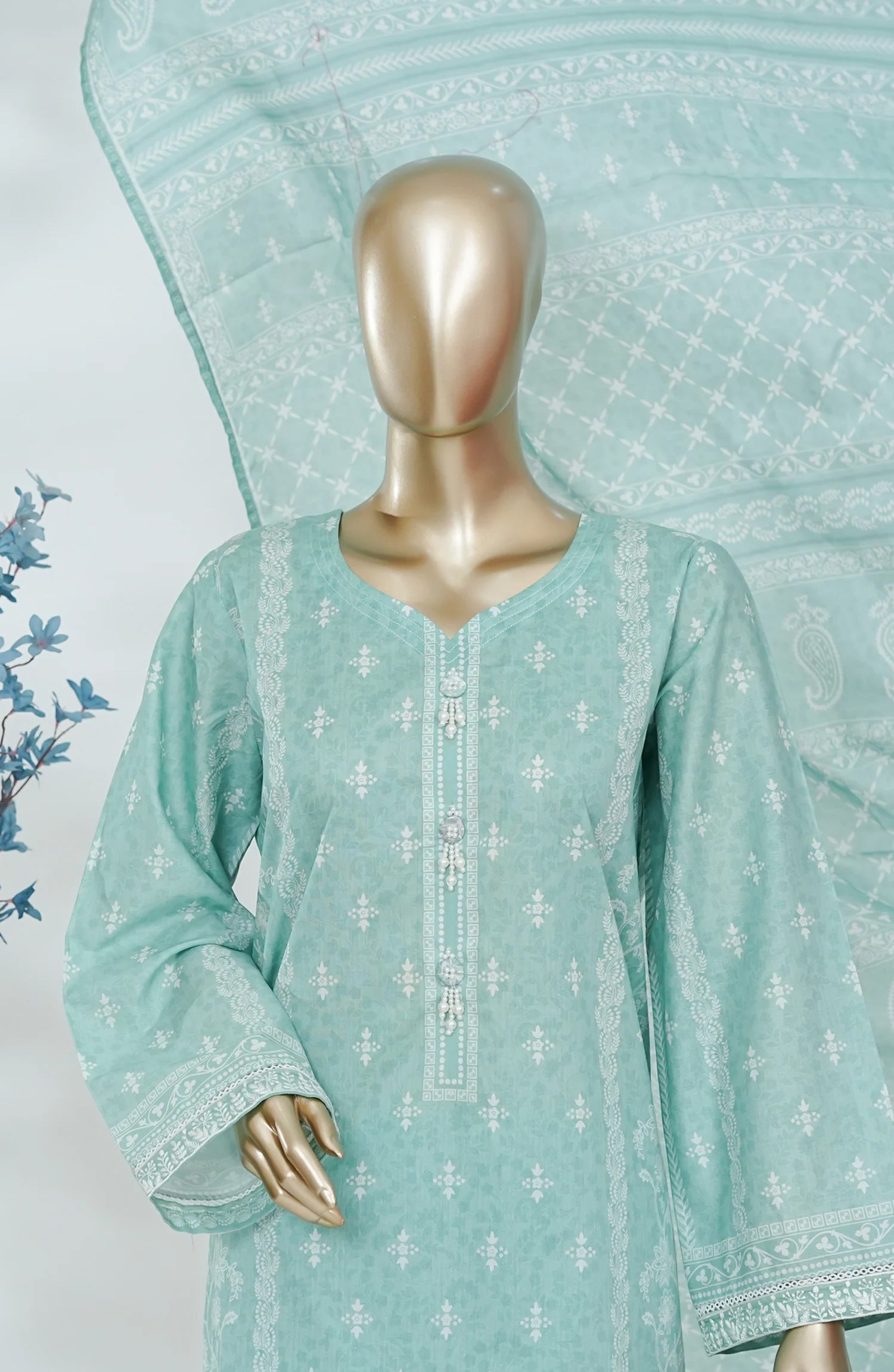 Bin Saeed Stitched Exclusive Printed Lawn Vol-VI Collection - 2026 (D-09)