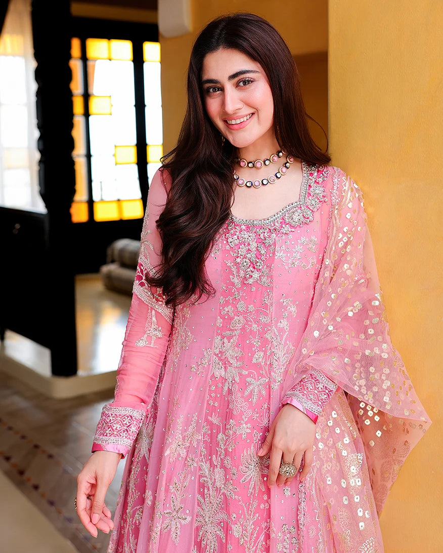 Bachelorette Chronicles by Mushq | Unstitched Embroidered Chiffon Collection'26 (PINK PROMISE)