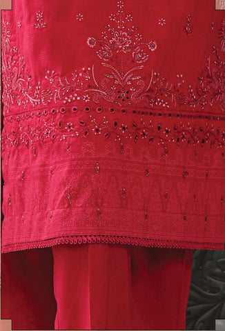 HZ Exclusive Unstitched Mid Summer Embroidered Slub Lawn - 2025 EMC-39