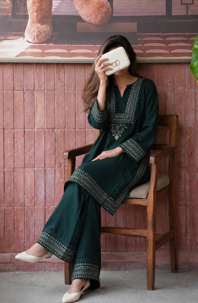 Gul Tanka by Amna Khadija | Stitched 2pc Embroidered Cotton Collection - 2026 (D-02)