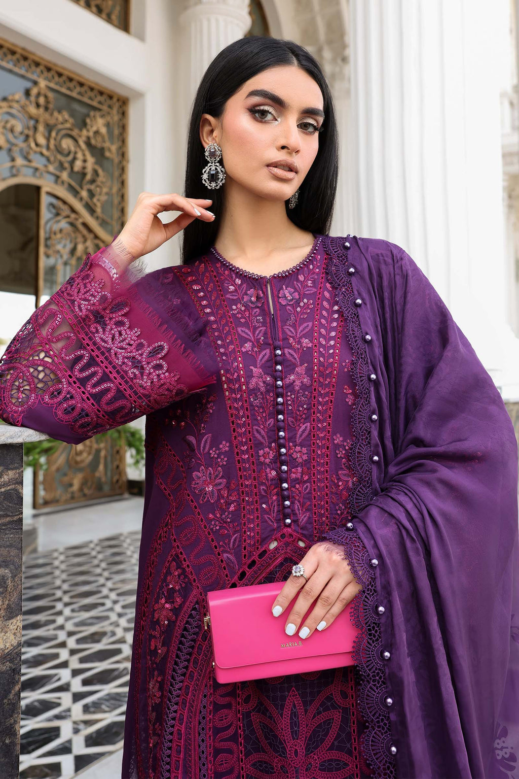 Maria.B Unstitched Embroidered Lawn Collection - 2026 (D-014)