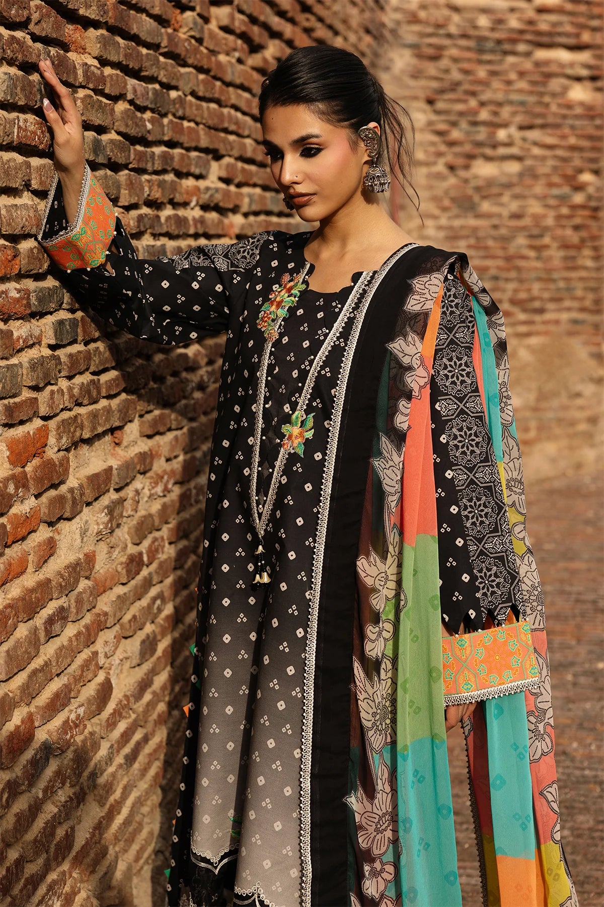 Charizma Chunri Unstitched Embroidered Lawn Vol-01 Collection - 2026 (CHN6-02)