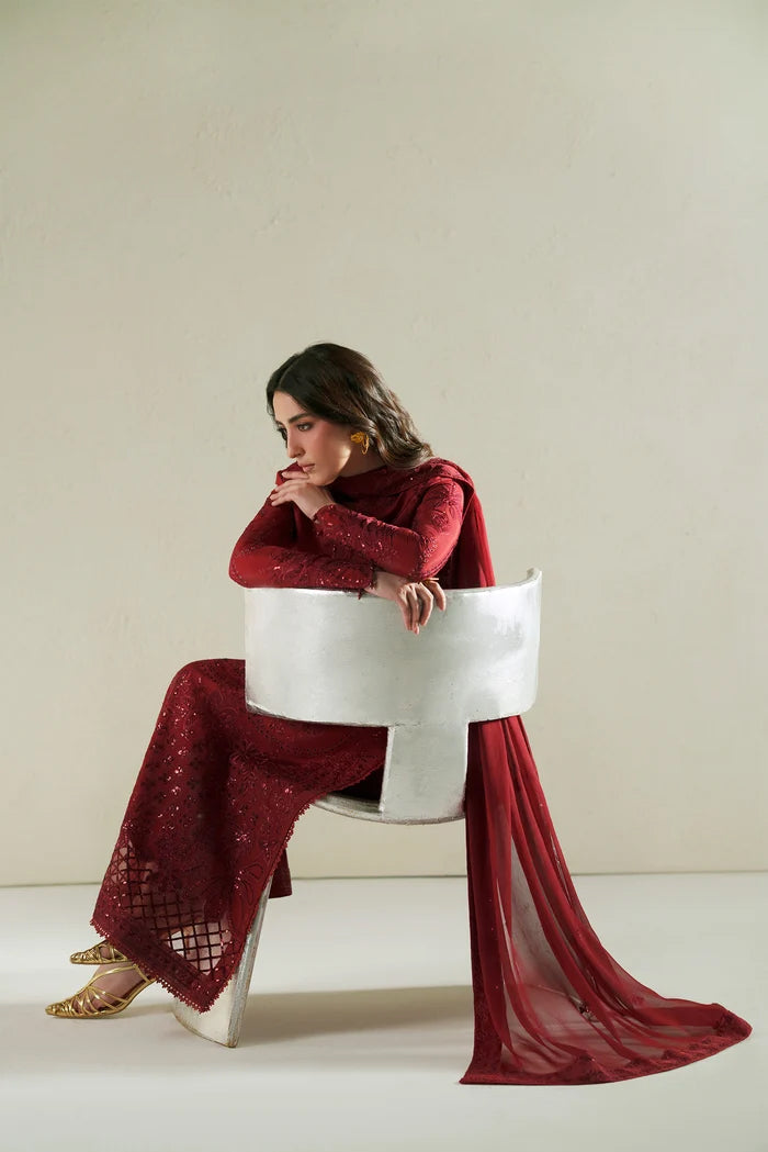 Vera Unstitched Embroidered Raw Silk Formal Edit'26 (LAAL CRIMSON)