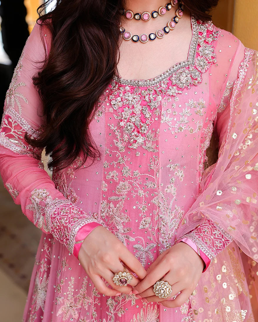 Bachelorette Chronicles by Mushq | Unstitched Embroidered Chiffon Collection'26 (PINK PROMISE)