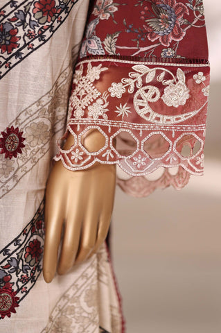 Sadabahar Signature Stitched Embroidered Khaddar Collection - 2025 (MAROON)