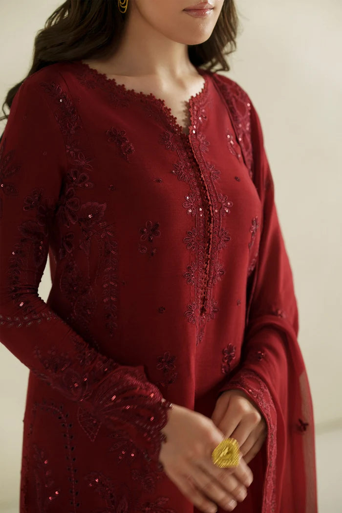 Vera Unstitched Embroidered Raw Silk Formal Edit'26 (LAAL CRIMSON)