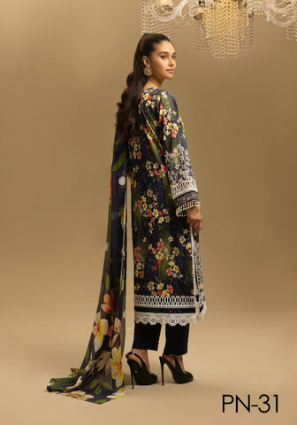 Nur Printkari Embroidered Lawn Collection'25 PN-31