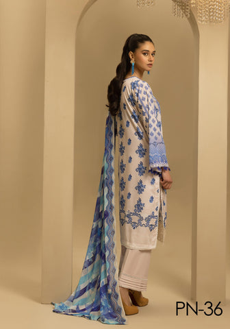 Nur Printkari Embroidered Lawn Collection'25 PN-36