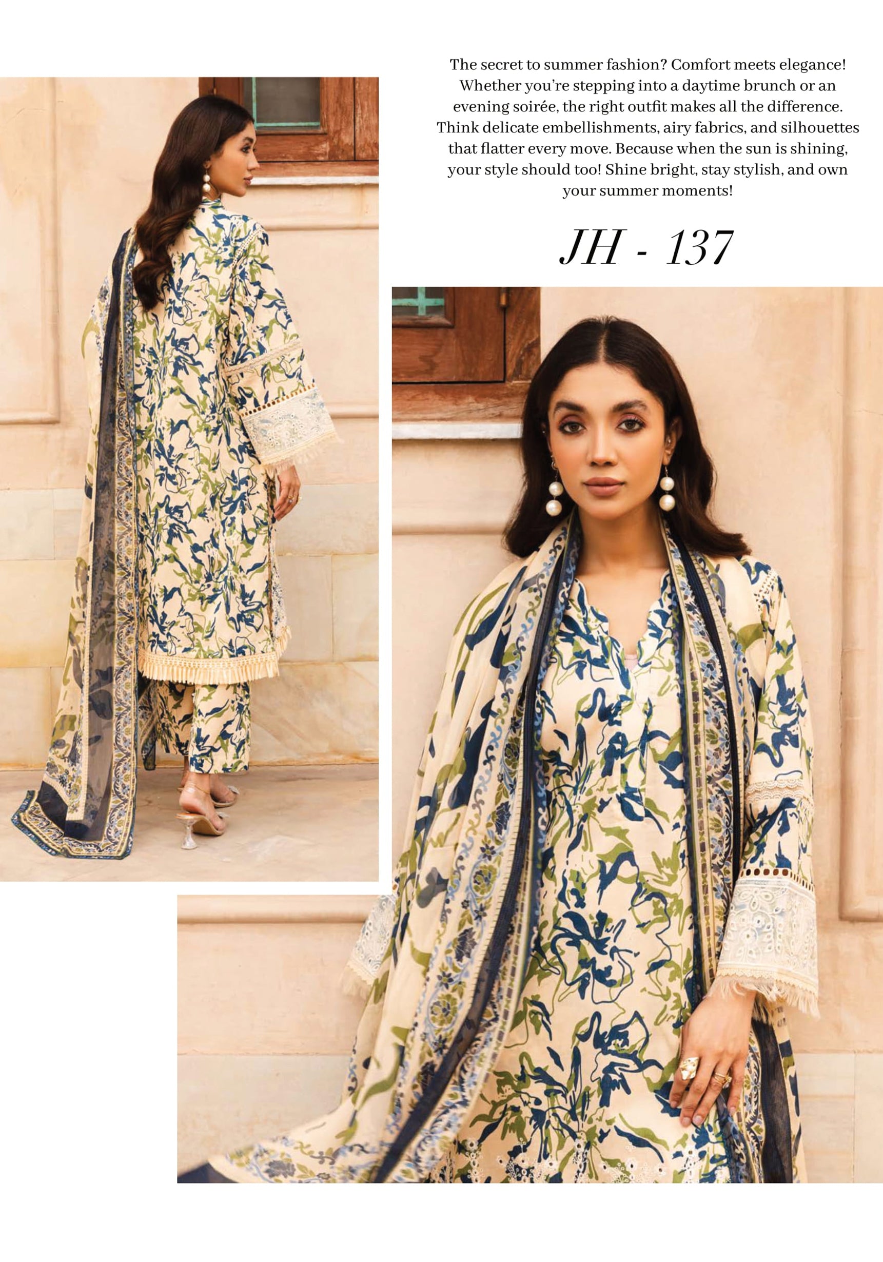 Rozina Embroidered Printed Lawn Collection by Johra JH-137