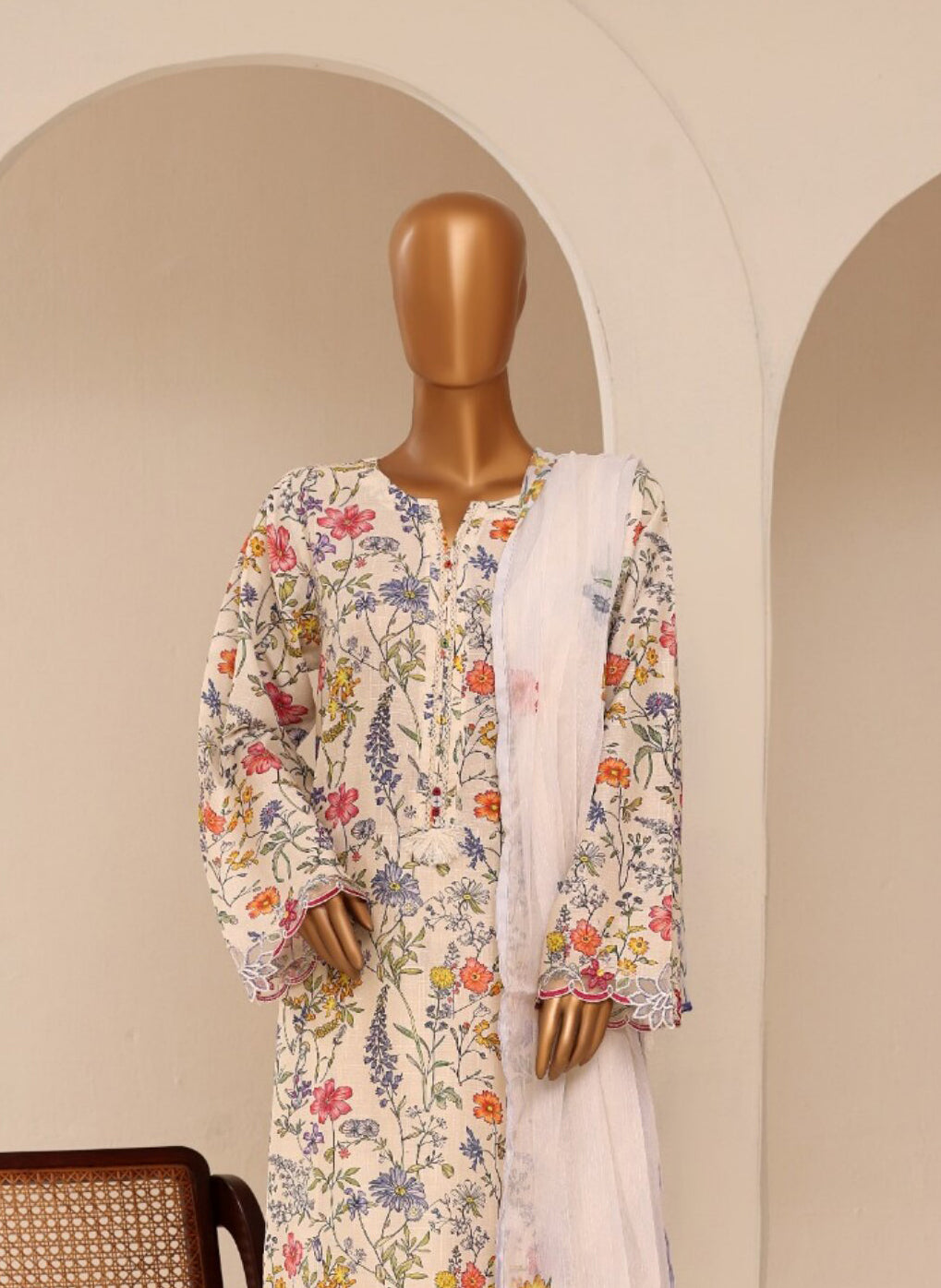 Sadabahar Cutwork Stitched 3pc Lawn Collection - 2026 (D-03)
