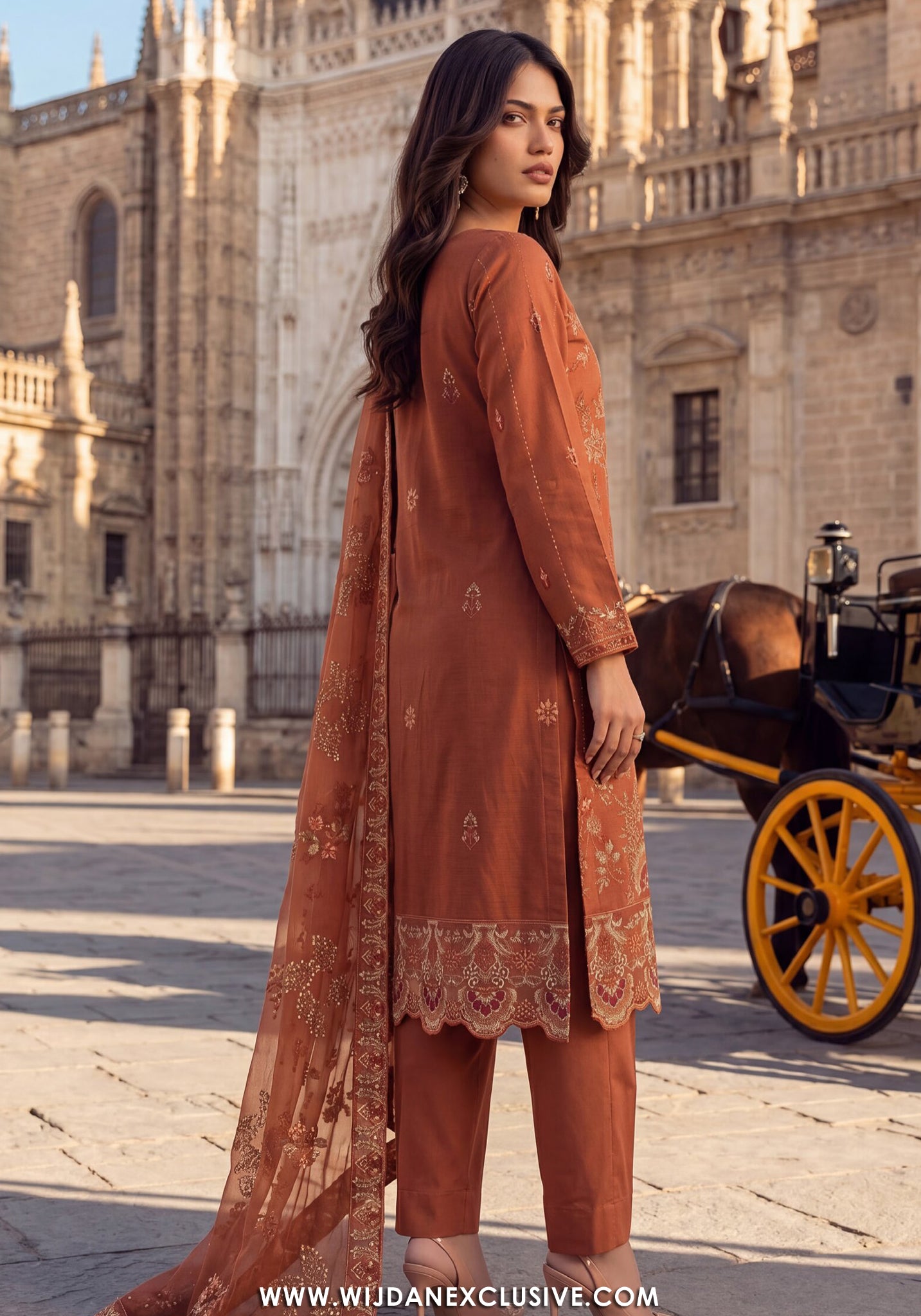 Dhamak by Wijdan | Unstitched Exclusive Formal Bana Dora Embroidered Collection - 2026 (D-03)