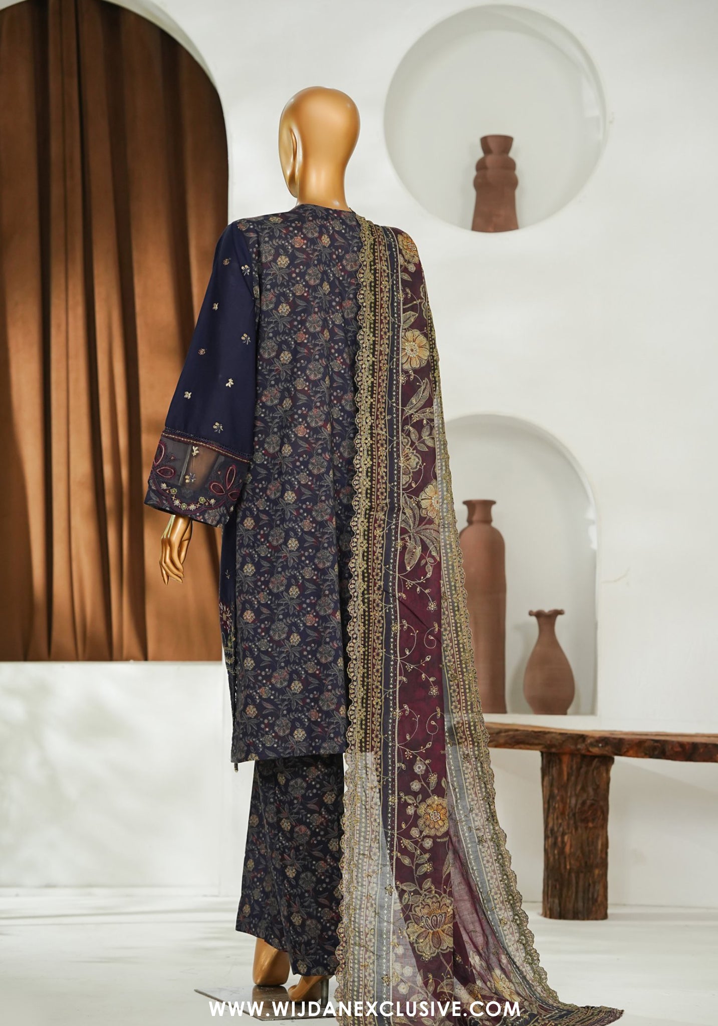 Bin Saeed Stitched Luxury Embroidered 3pc Vol-II Collection - 2026 (D-03)