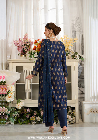 Zarqash by Wijdan | Unstitched Embroidered Broshia Cotton Collection - 2025 D-05