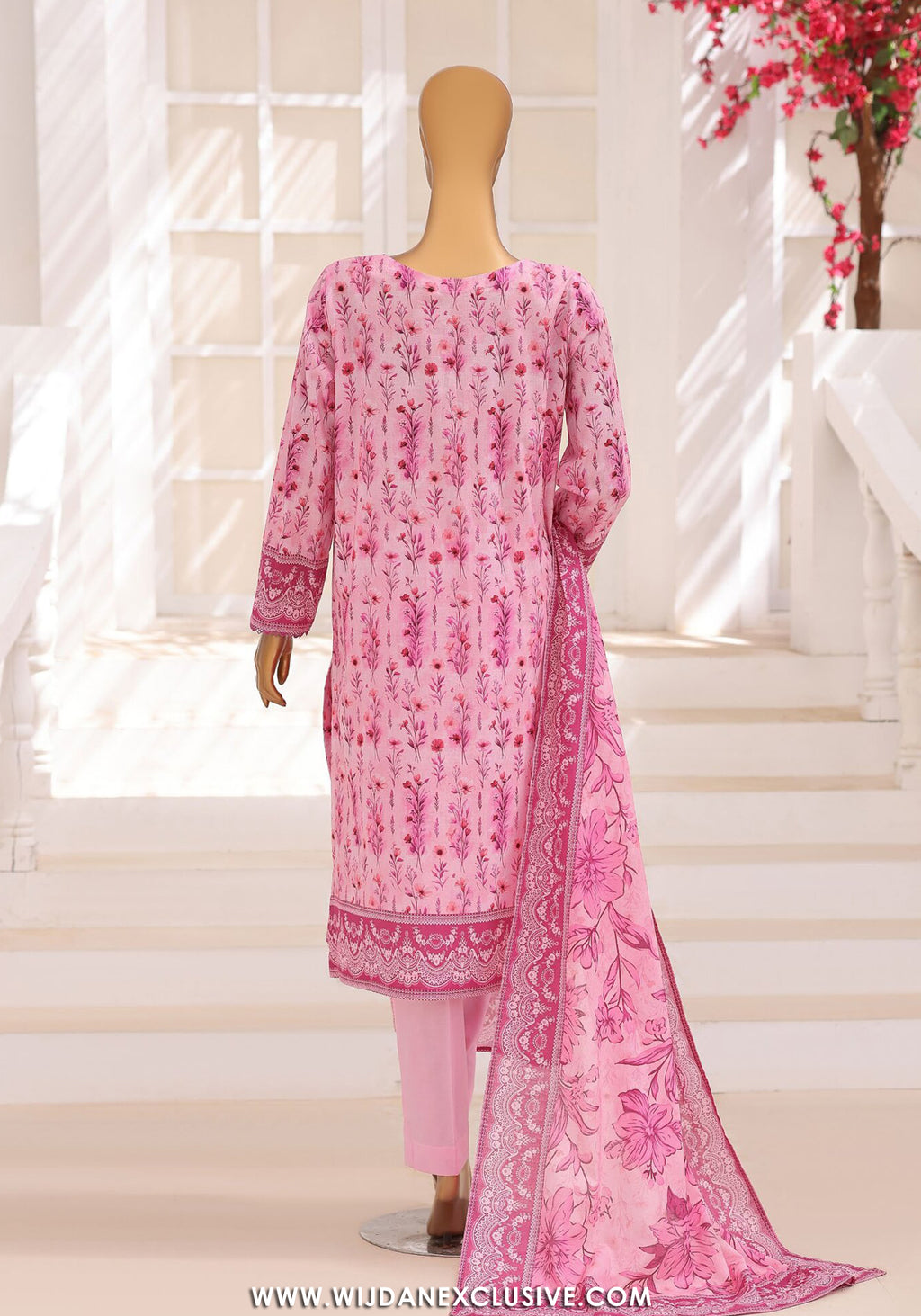 HZ Unstitched Platinum Floral Printed Lawn Collection - 2026 (D-03)