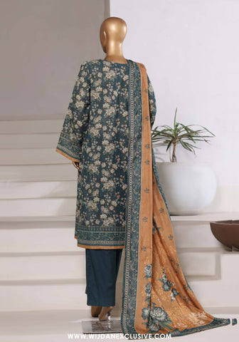 Sadabahar Stitched Printed Khaddar Shimmer Vol-II Collection - 2025 (GREEN)