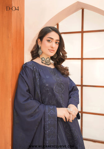 Marjjan Unstitched Embroidered Winter Vol-02 Collection - 2025 (MRW-531-BLUE)