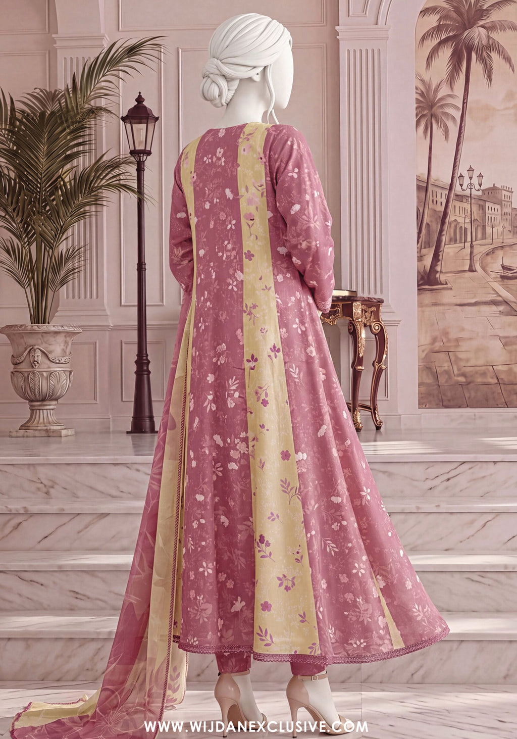 A Flowy Cut by HZ Textile | Stitched Printed & Emb Silk Collection'26 (D-03)