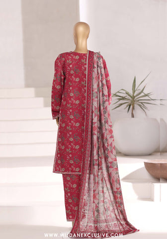 Sadabahar Stitched Khaddar Fall Embroidered Collection - 2025 (MAROON FLORAL)