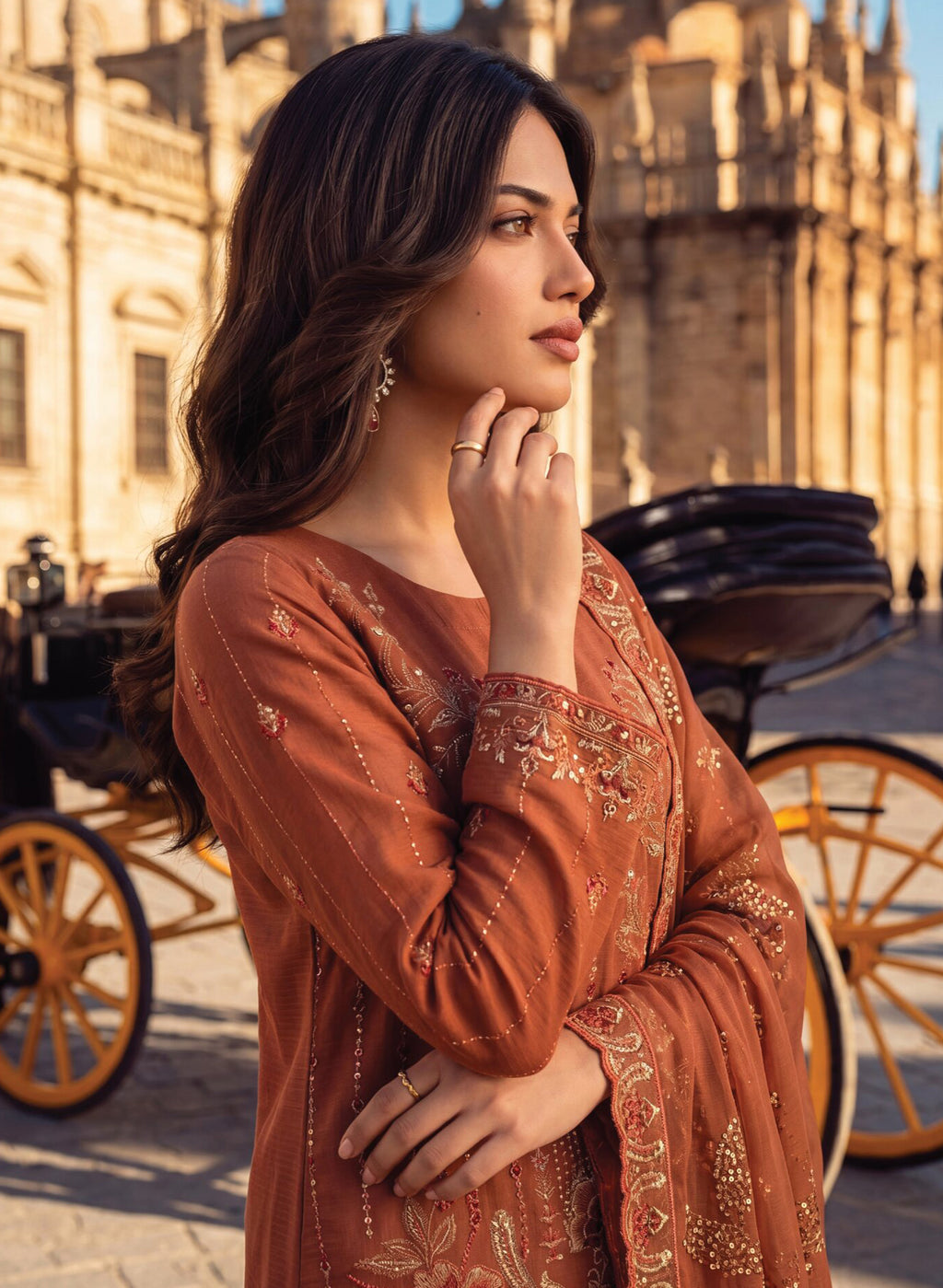 Dhamak by Wijdan | Unstitched Exclusive Formal Bana Dora Embroidered Collection - 2026 (D-03)