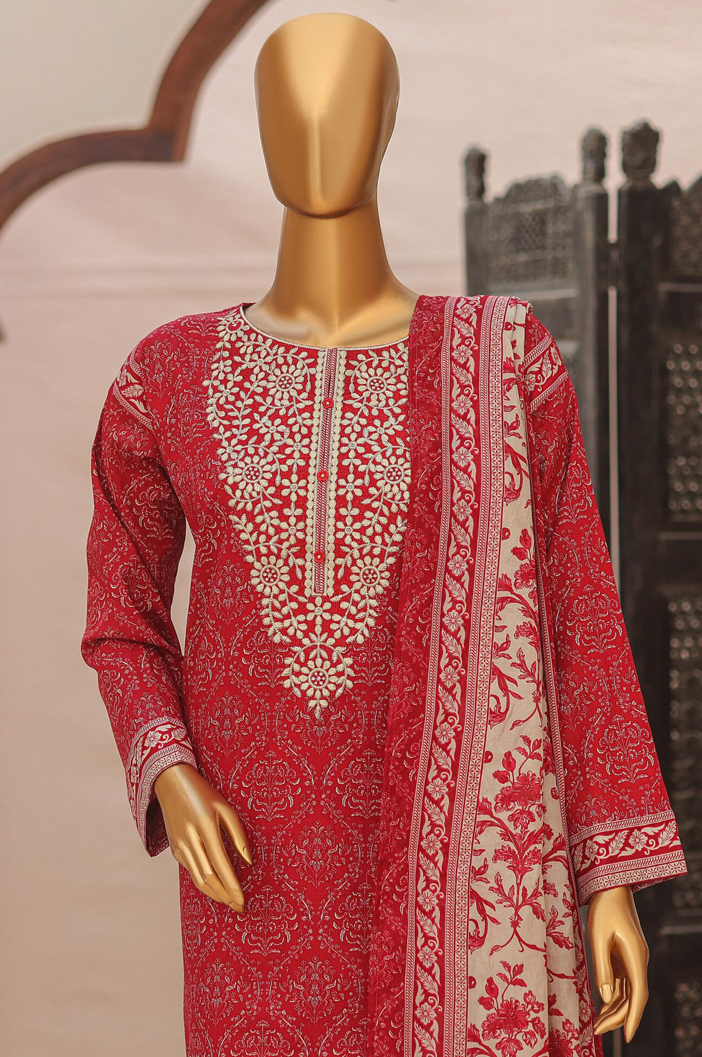HZ Premium Daily Wear Unstitched Embroidered 3pc Lawn Collection - 2026 (D-03)