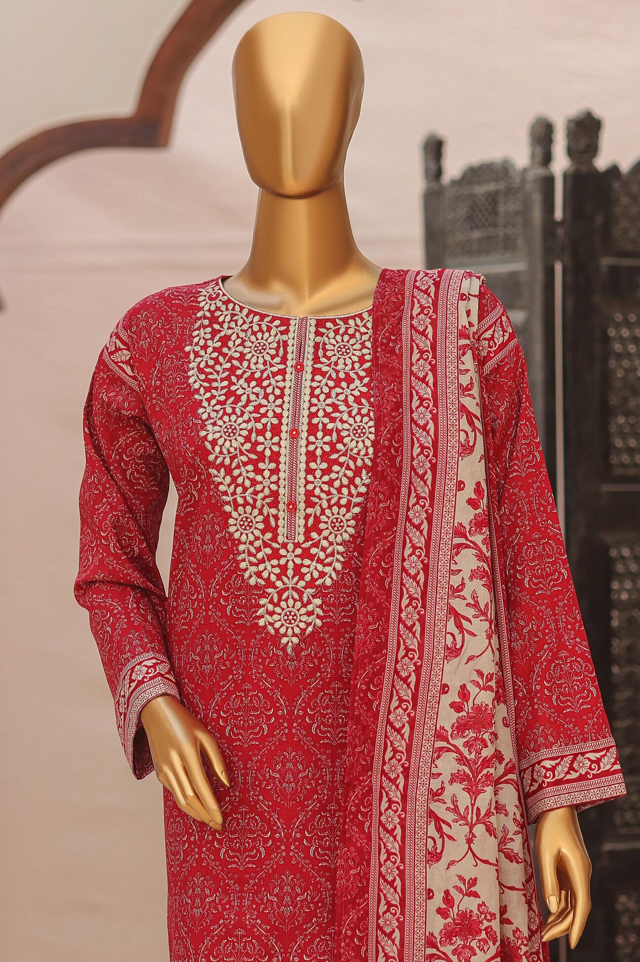 HZ Premium Daily Wear Unstitched Embroidered 3pc Lawn Collection - 2026 (D-03)