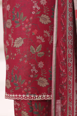 Sadabahar Stitched Khaddar Fall Embroidered Collection - 2025 (MAROON FLORAL)